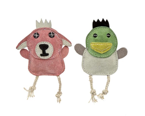 HHN30794 2-pack Duck & Bunny Squeaky Leather Wee's Naturals