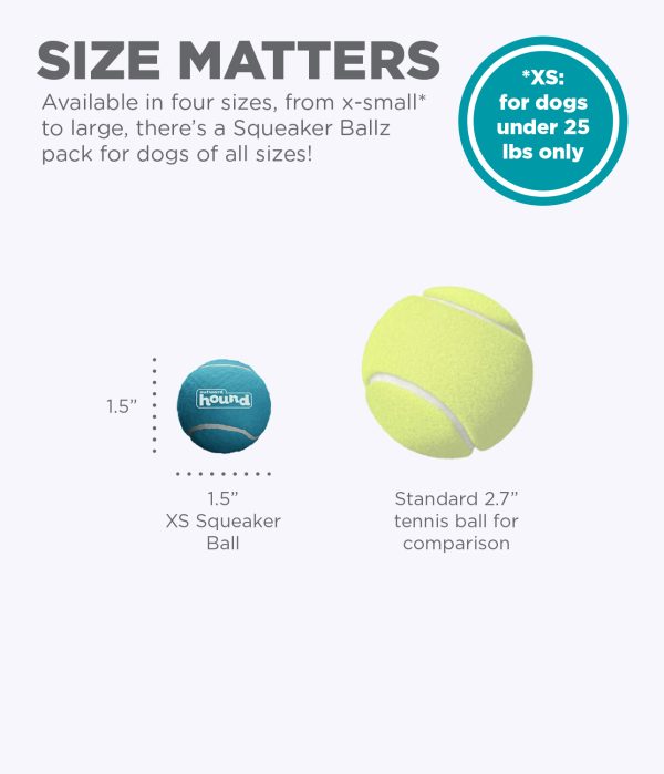 OH68000M Squeaker Ballz XS - 4 pack(prijs webshop is per 3 stuks) - Afbeelding 4