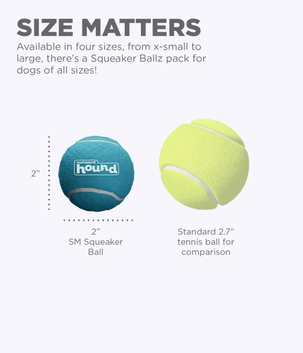 OH68001M Squeaker Ballz S - 4 pack(prijs webshop is per 3 stuks) - Afbeelding 3