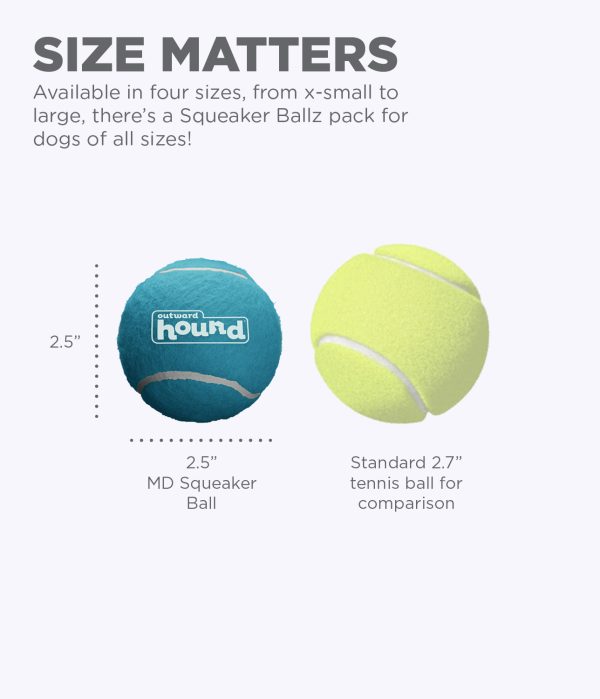 OH68002M Squeaker Ballz M - 4 pack(prijs webshop is per 3 stuks) - Afbeelding 3